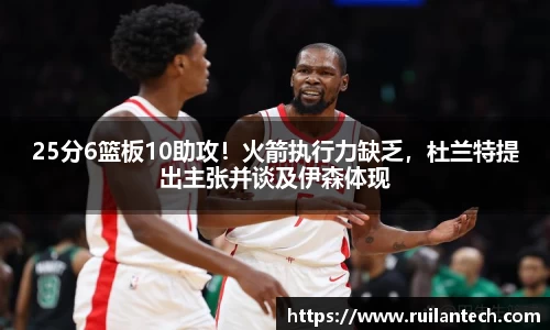 25分6篮板10助攻！火箭执行力缺乏，杜兰特提出主张并谈及伊森体现